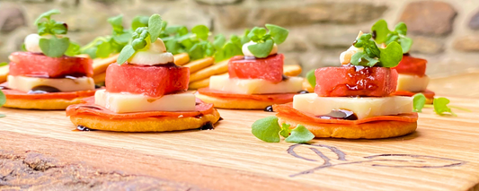 Basil Microgreen Hors d’Oeuvres: A Quick and Easy Italian-Inspired Snack Board Idea